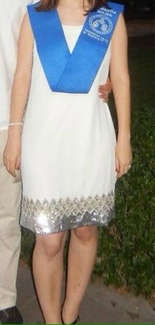 Vestido Vila blanco con lentejuelas M