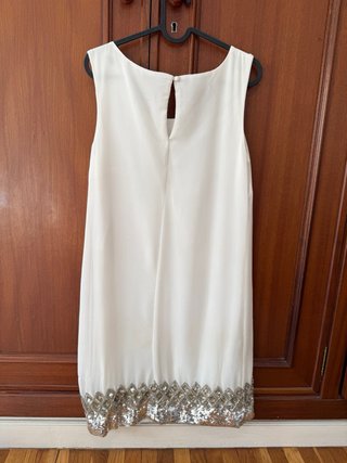 Vestido Vila blanco con lentejuelas M