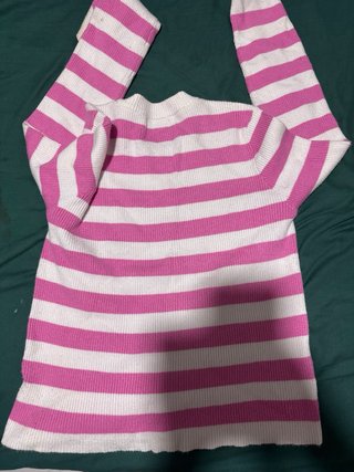 Jersey Inextenso Rayas Rosas y Blancas Talla M