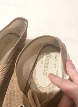 Zapatillas planas de esparto con cordones talla 39