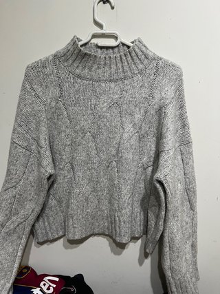 Jersey Primark cuello alto gris talla M