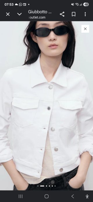 Giubbino jeans bianco donna Mango