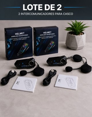 2 Intercomunicadores V10 para Casco de Moto