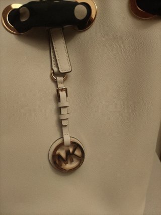 Borsa Michael Kors bianca con foulard pois