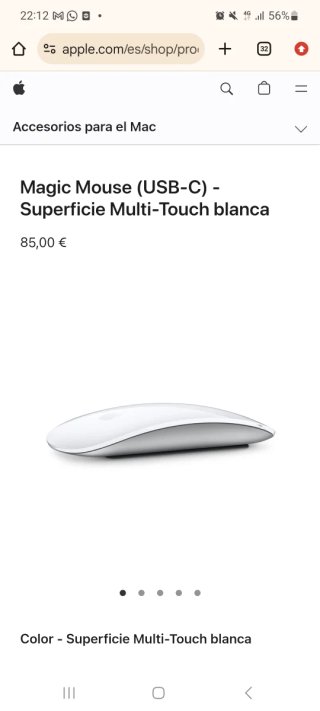 Ratón Magic Mouse Apple Multitouch Blanco