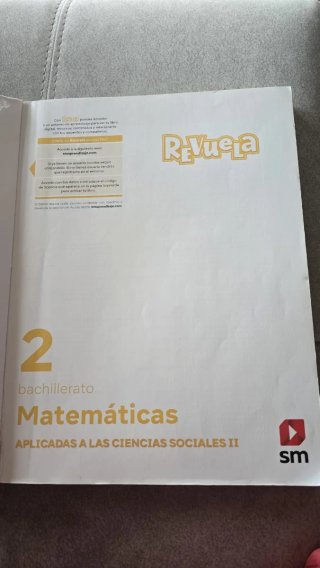 Libro matemáticas sociales 2 Bach