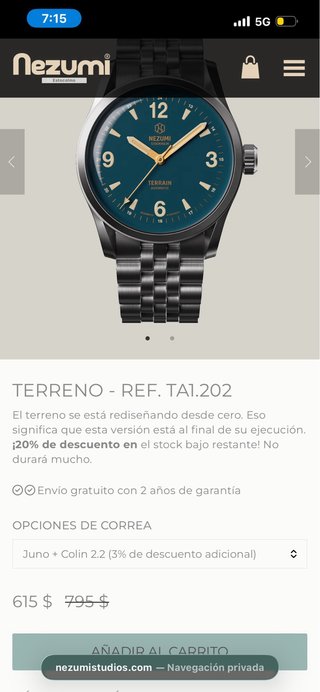 Reloj Nezumi Terrain Azul y Marrón