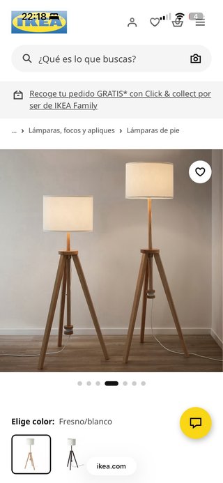 Lámpara de pie Ikea Lauters Madera
