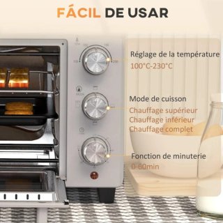 Mini horno eléctrico blanco