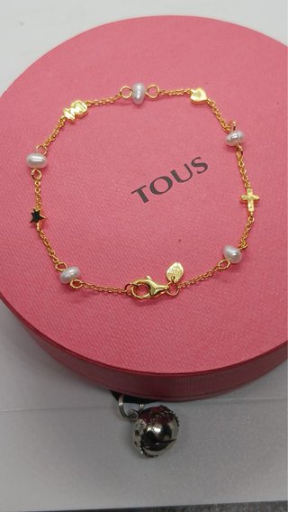 Pulsera Tous Oro Perlas Corazón Estrella Cruz