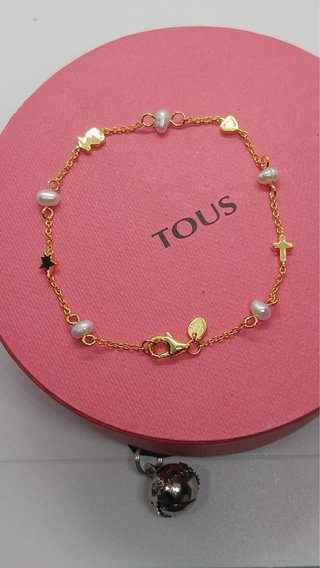 Pulsera Tous Oro Perlas Corazón Estrella Cruz