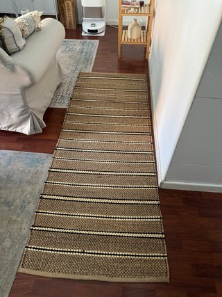 Alfombra Yute Ikea Rayas Beige/Marrón