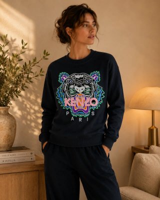 Sudadera Kenzo Tigre Talla XS Negra Multicolor