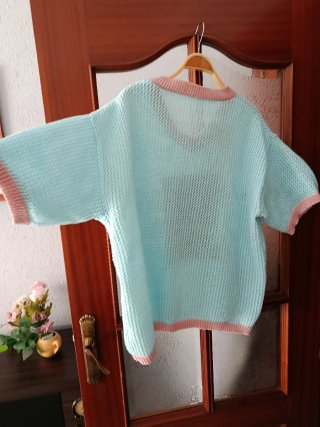 Camiseta XL Turquesa y Rosa Nueva