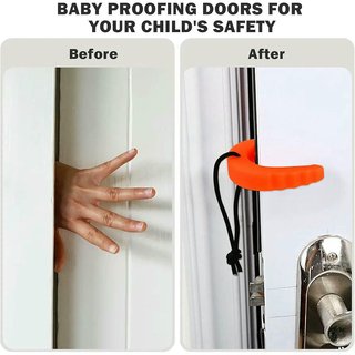 Protectores Puerta Anti-Pellizcos 3 Unid Naranja