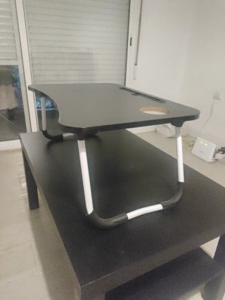 Mesa Auxiliar Plegable Negra y Gris