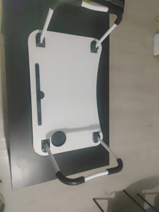 Mesa Auxiliar Plegable Negra y Gris