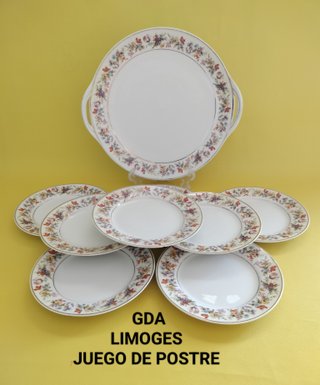 Juego de Postre GDA Limoges Porcelana