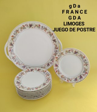 Juego de Postre GDA Limoges Porcelana