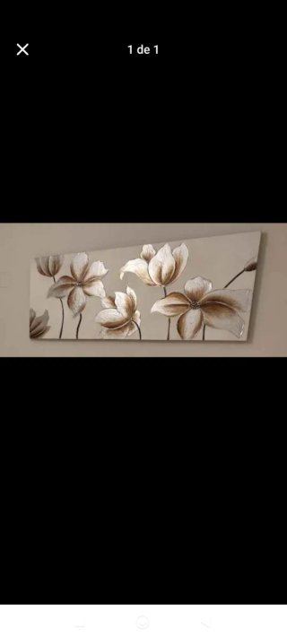 Cuadro Flores Beige y Dorado 150cm