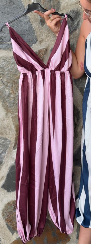 Mono rayas rosa y burdeo