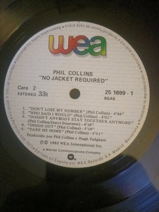 Vinilo Phil Collins - No Jacket Required