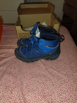 Botas de trekking Quechua niño azul/naranja
