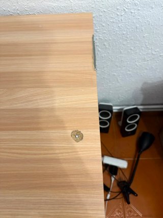 Escritorio esquinero madera y metal