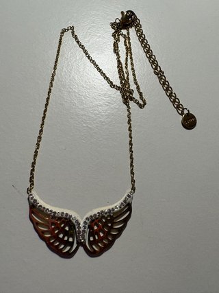 Collar alas S.Steel dorado y blanco