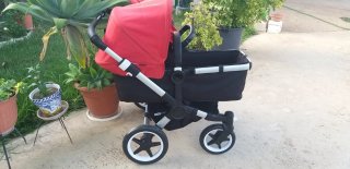 Carrito Gemelar Bugaboo Rojo y Negro