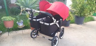 Carrito Gemelar Bugaboo Rojo y Negro