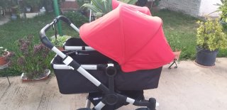 Carrito Gemelar Bugaboo Rojo y Negro