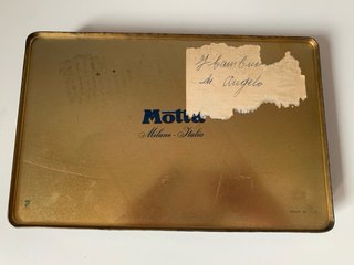 Rara scatola di latta Motta vintage