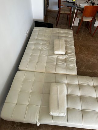 Sofá Cama Chaise Longue Piel Sintética