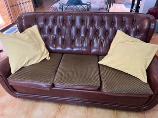 Sofá Cama Marrón Piel en Alborache