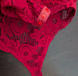 Body de encaje con bordado floral