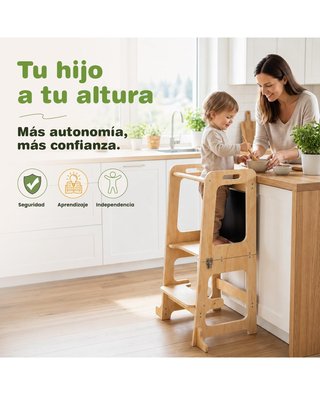 ★ Torre di Apprendimento Montessori in Legno Naturale