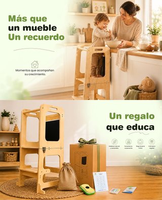 ★ Torre di Apprendimento Montessori in Legno Naturale