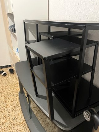 Mesa de comedor triple negra