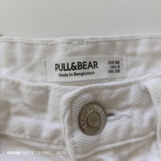 Shorts vaqueros blancos tiro alto Pull&Bear 36
