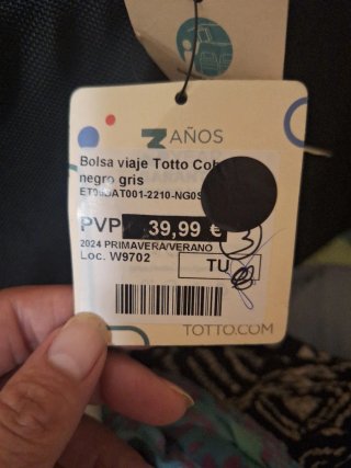 Bolso Deportivo Totto Negro y Gris