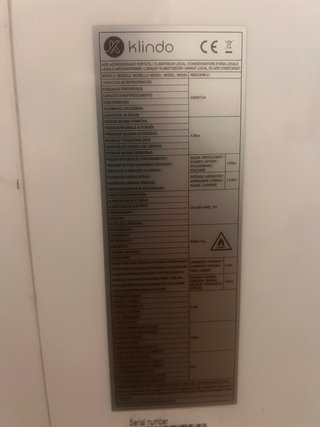 Aire Acondicionado Portátil Klindo 9000 BTU