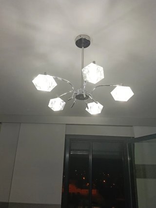 Lámparas de techo salón cristal y metal