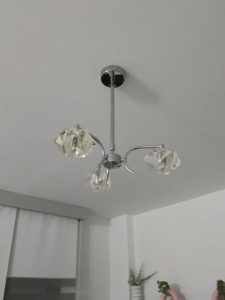 Lámparas de techo salón cristal y metal