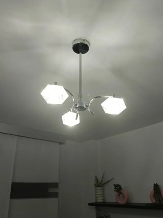 Lámparas de techo salón cristal y metal