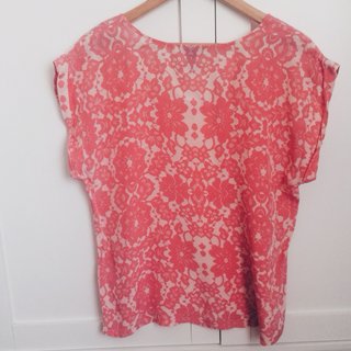Blusa H&M Coral Estampado Floral