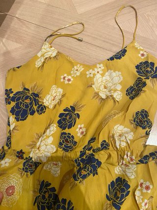 Vestido Zara S Flores Tirantes Cintura Elástica