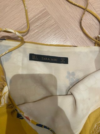 Vestido Zara S Flores Tirantes Cintura Elástica