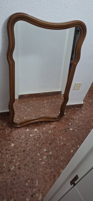 Espejo antiguo madera y cristal