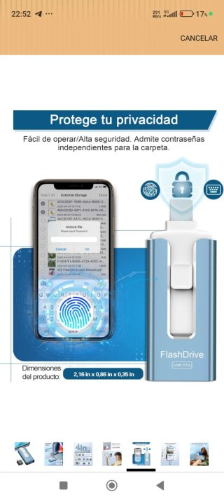 USB 4 en 1, 256GB Nuevo